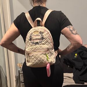 Juicy Couture Beige Quilted Backpack